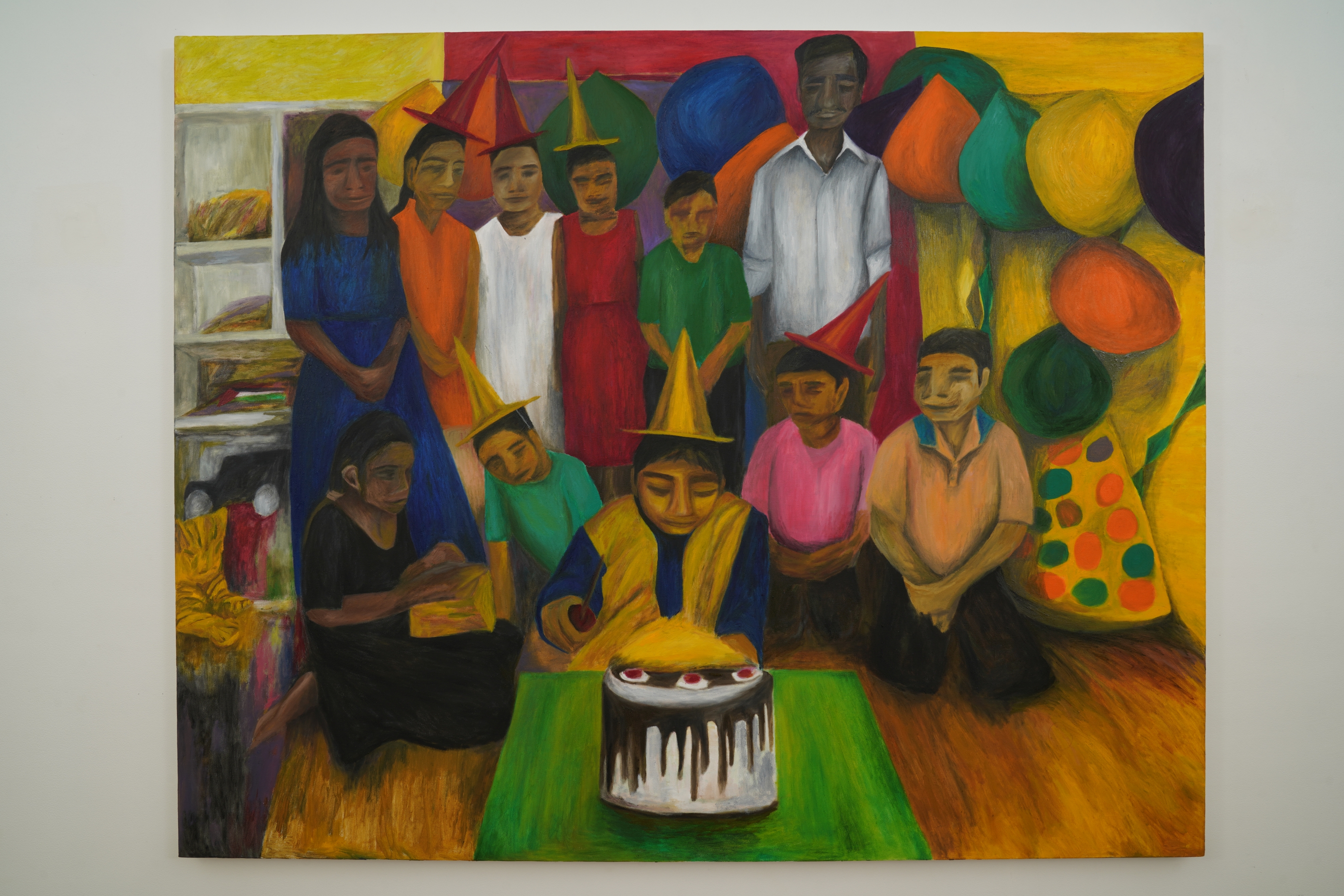 ABAN RAZA,&amp;nbsp;Anamoy&amp;#39;s Birthday, 2021, oil on canvas,&amp;nbsp;48 x 60 in / 122 x 152.4 cm