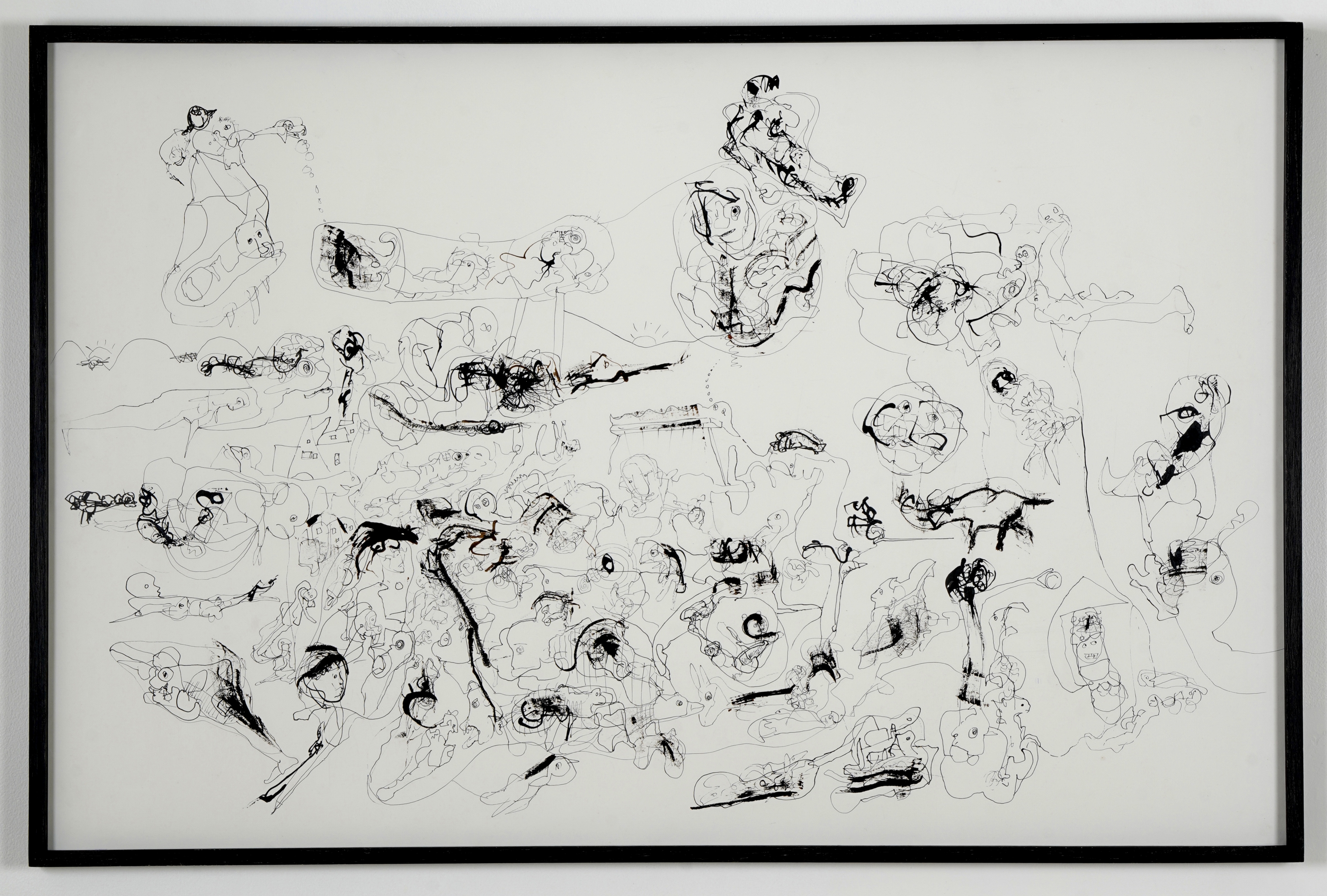 P.R. SATHEESH, Untitled (1), 2020, Indian ink on paper,&amp;nbsp;26.1 x 40 in / 66.5 x 101.5 cm